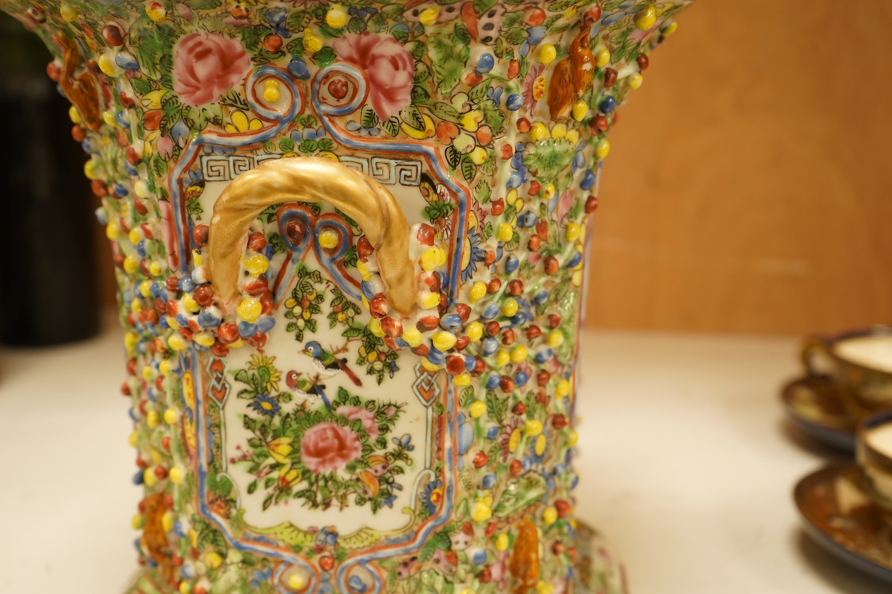 A 19th century Chinese famille rose bough pot, 24cm